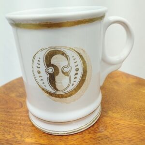 Williams Sonoma Gold Trim 16oz O Monogram Mug